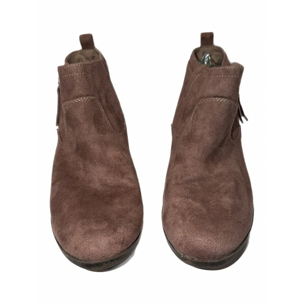 Arizona Jean Co Womens Brown Faux Suede Ankle Boots Western Booties Size 11